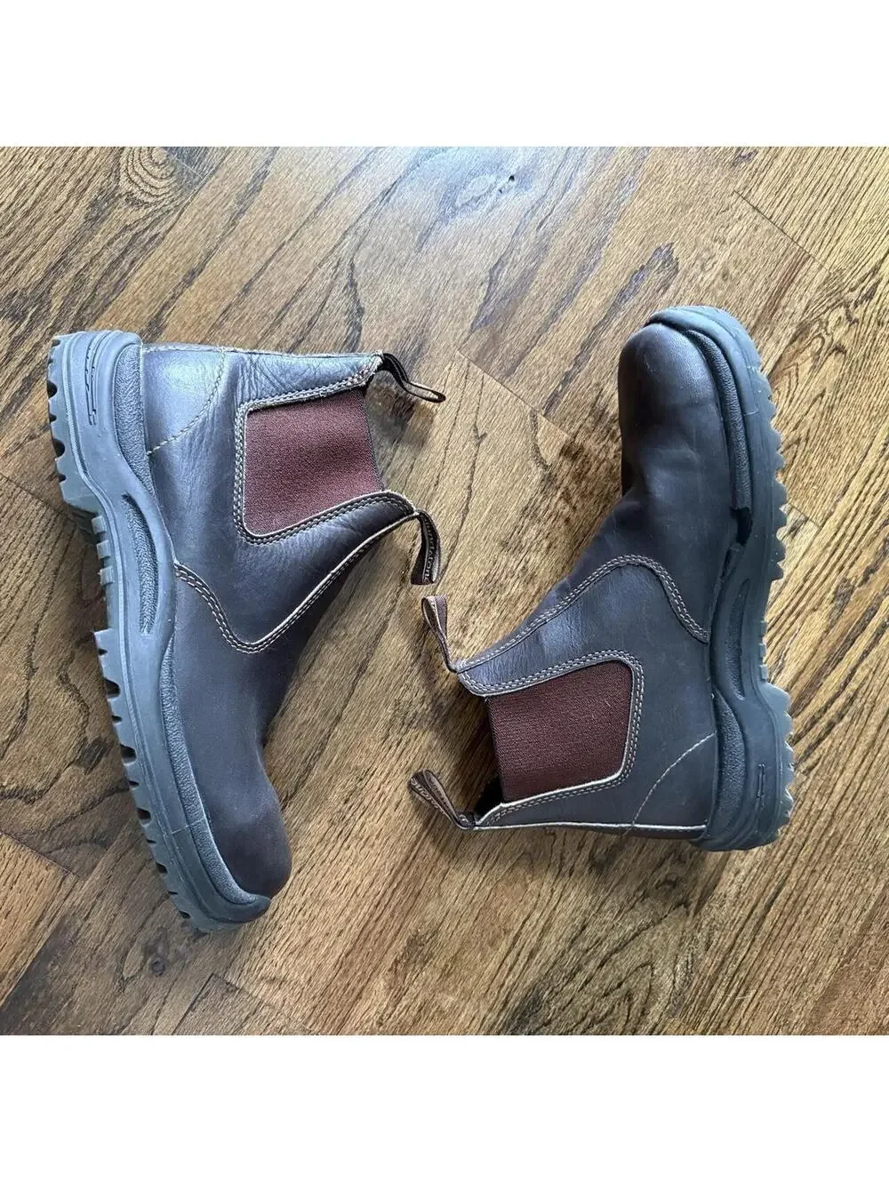 🥾 Blundstone 490 Work Series Chelsea Boots Brown Leather Slip-On Size 7